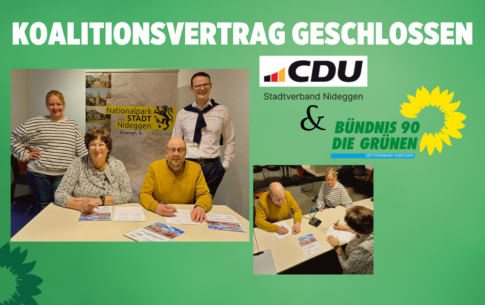 Koalitionsvertrag mit der CDU Nideggen geschlossen