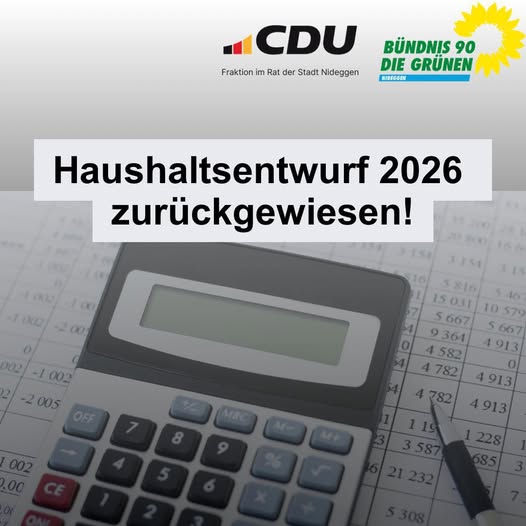 Haushaltsentwurf 2026 zurückgewiesen!